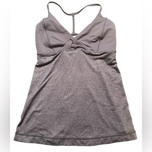 Lululemon Athletica gray strappy racerback tank top size 4 EUC